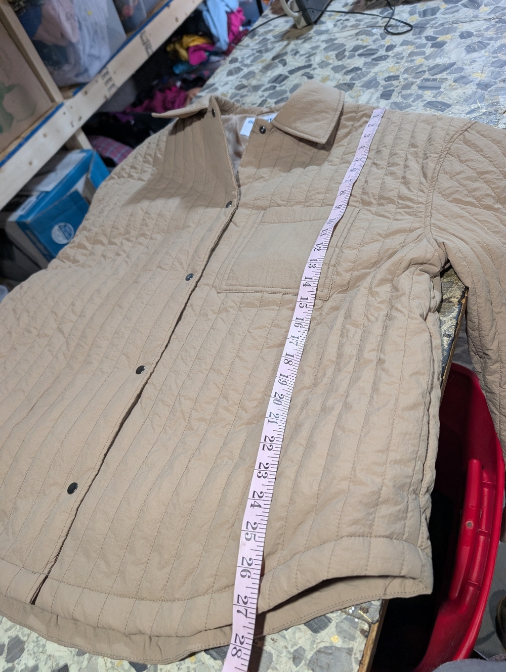 Old Navy Quilted Oversized Lightweight Water Resistant Tan Taupe Size Large Tall - Picture 9 of 9
